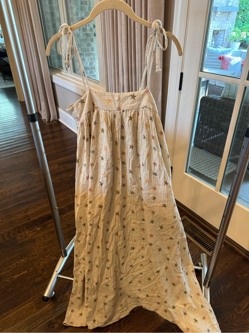 Rylee + Cru Cream Maxi Dress with Multicolor Star Print